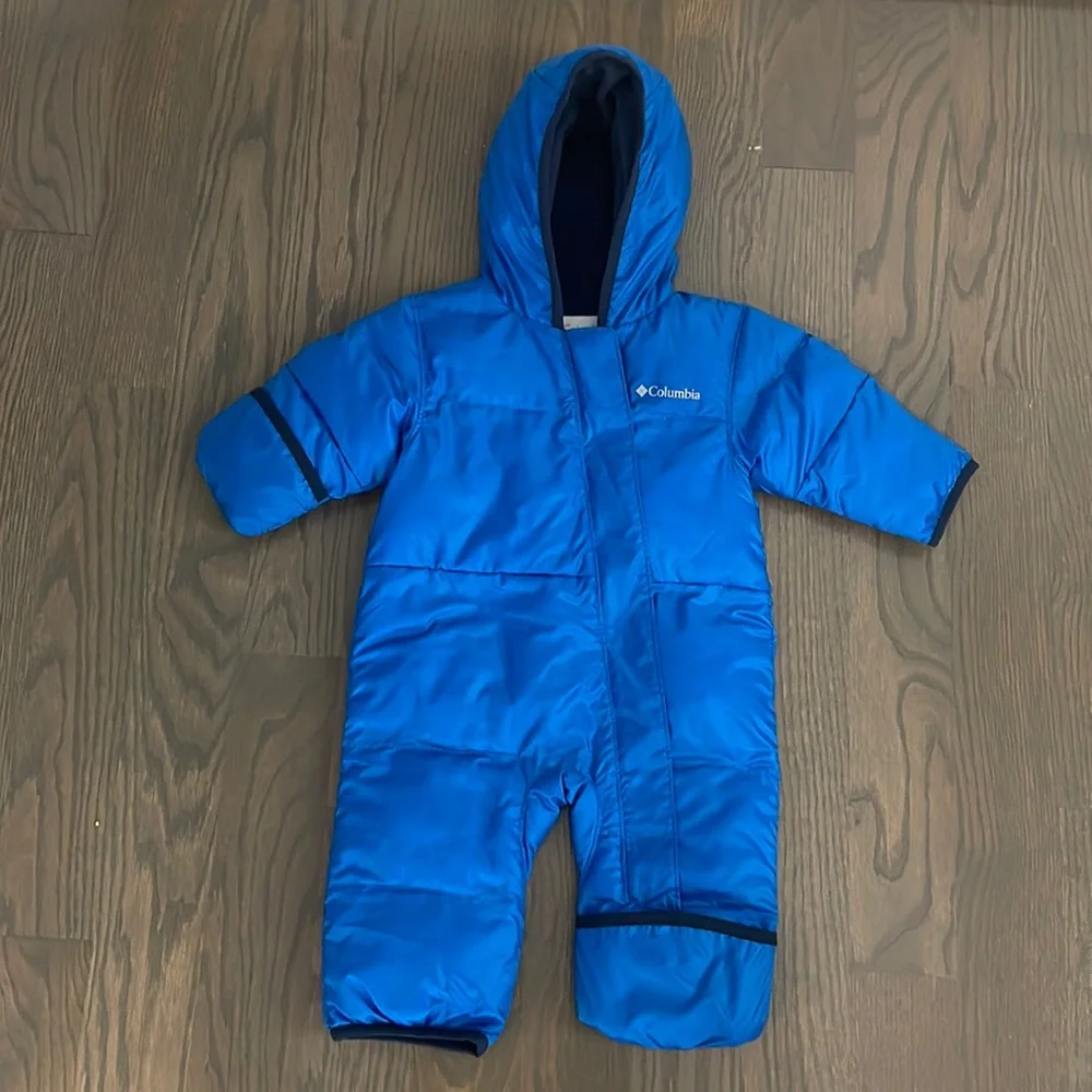 NWT Columbia Snuggly Bunny Baby Bunting Suit Blue 3-6 Months